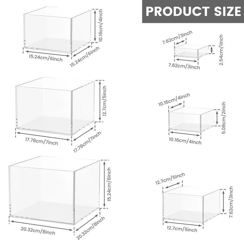 Acrylic Buffet Risers Set 3 Or 6 Pcs Stackable Dessert Table Display Stand Clear Acrylic Display Ri 8