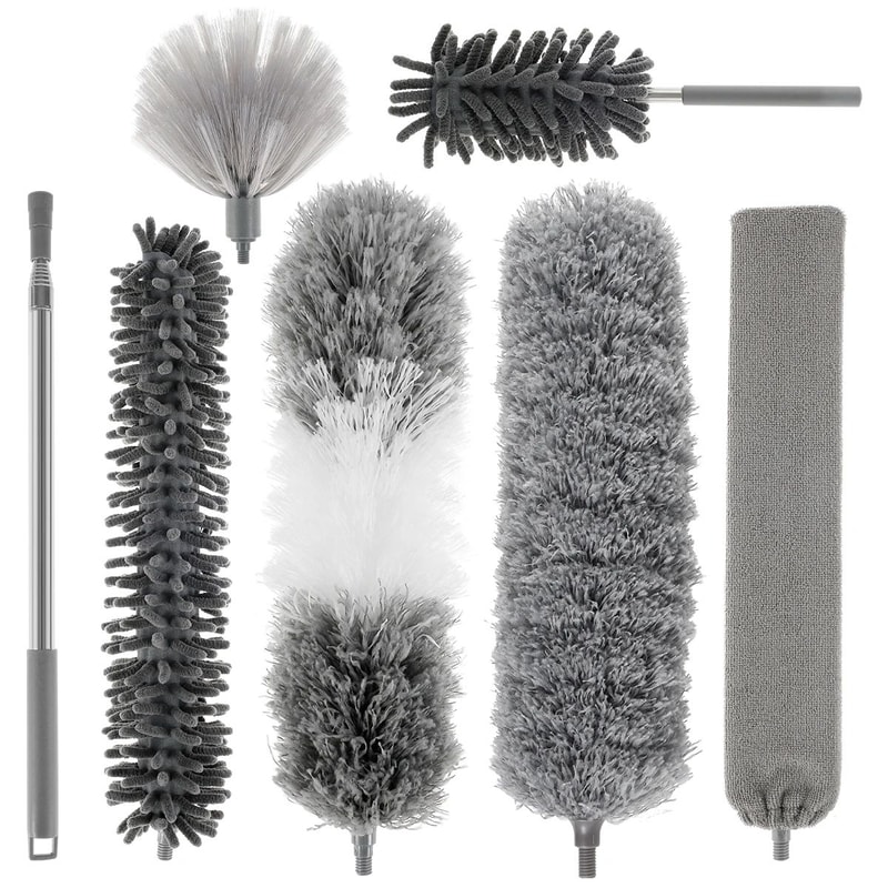 Extendable Microfiber Duster Kit Telescopic Duster With Extension Pole Up To 100 For High Ceilings 9