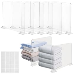 premium clear closet shelf dividers – self-adhesive acrylic storage organizer for wardrobe & shelves
