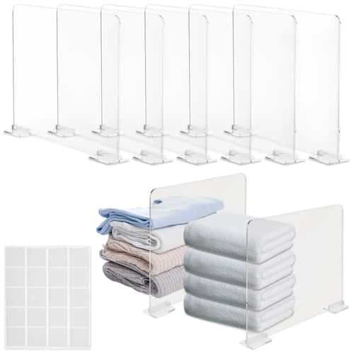 Premium Clear Closet Shelf Dividers – Self-Adhesive Acrylic Storage Organizer for Wardrobe & Shelves