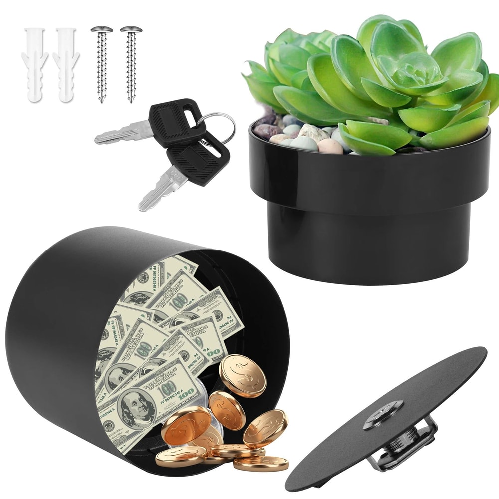 Premium Hidden Safe Flower Pot 2Layer Secret Storage Flower Pot With Lockable Money Stash Box 5