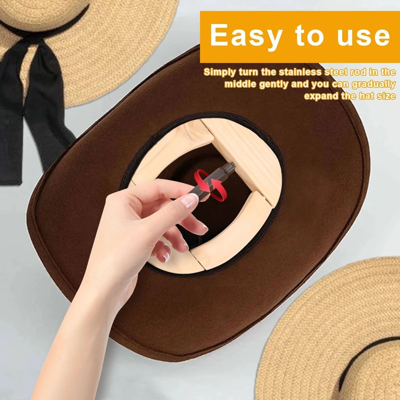 Adjustable Wooden Hat Stretcher Cap Shape Maintainer For Fedora Cowboy Baseball Hats 3