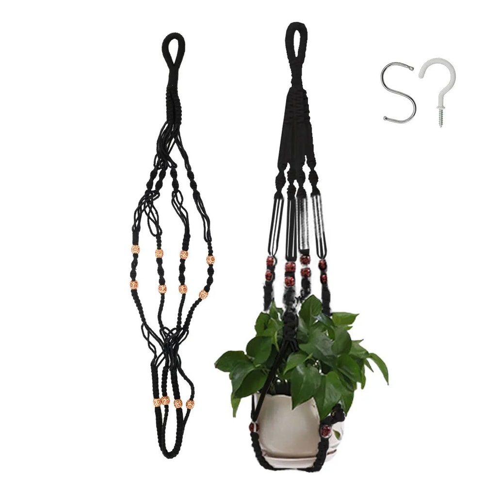 Boho Macrame Plant Hanger Handmade Hanging Planter Basket For Indoor Outdoor Spaces 5