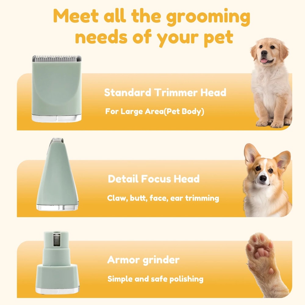 Professional Rechargeable Dog Hair Clipper Pet Grooming Clippers LowNoise 2Speed Cordless Trimmer 4
