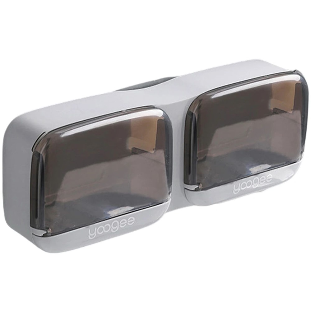 FlipLid Wall Mounted Soap Holder With Drain Tray SelfAdhesive Soap Dish Organizer 8