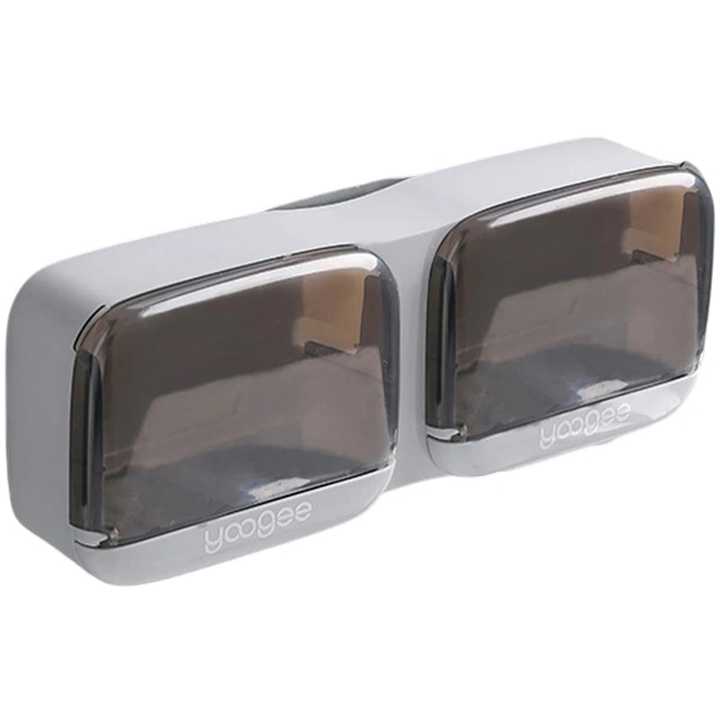 FlipLid Wall Mounted Soap Holder With Drain Tray SelfAdhesive Soap Dish Organizer 8