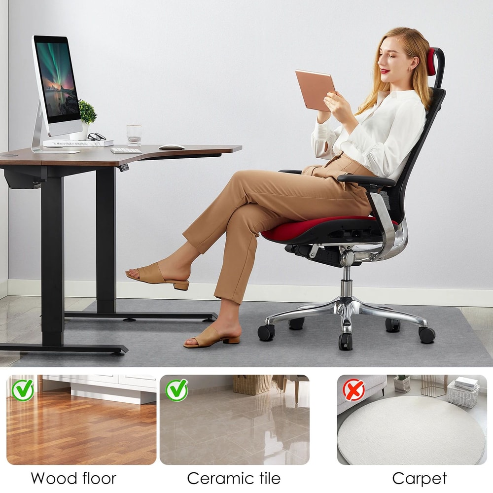 Office Chair Mat For Hardwood Floors AntiSlip SelfAdhesive UnderDesk Rug Quiet EasyRoll Protector 3