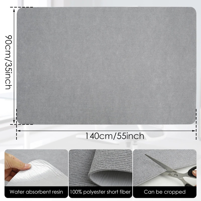 Office Chair Mat For Hardwood Floors AntiSlip SelfAdhesive UnderDesk Rug Quiet EasyRoll Protector 5