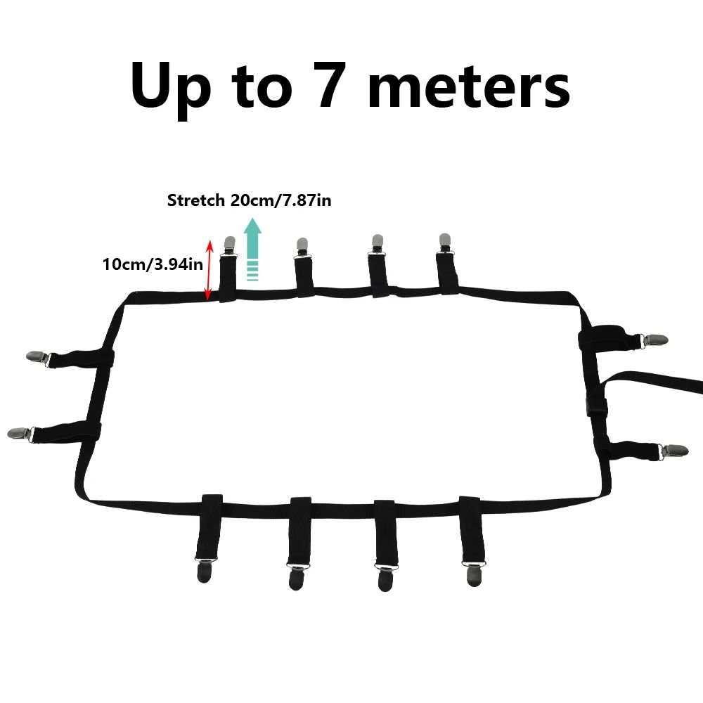 Adjustable Bed Sheet Holders Set With Fitted Sheet Straps And Sheet Corner Clips 3