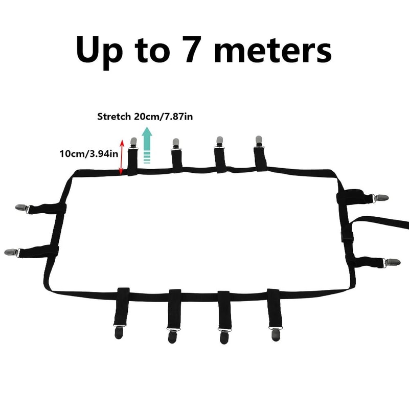 Adjustable Bed Sheet Holders Set With Fitted Sheet Straps And Sheet Corner Clips 3