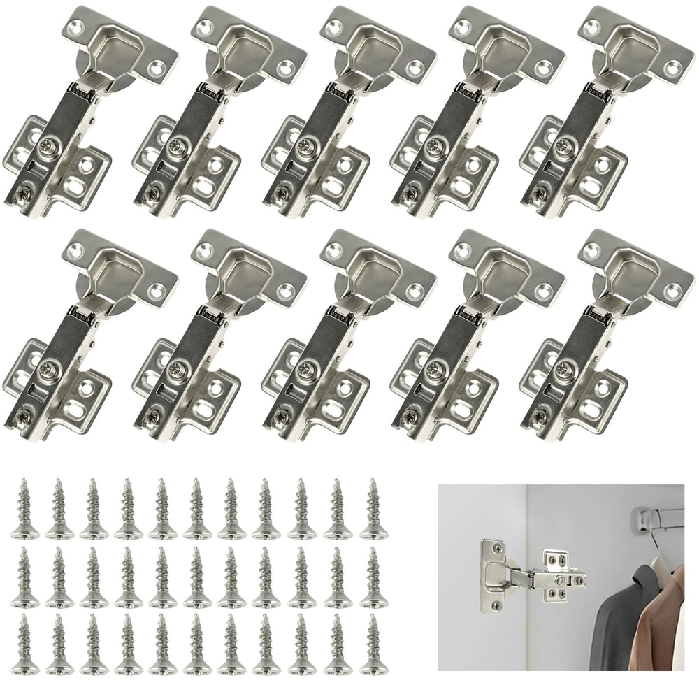 Premium SoftClose Cabinet Hinges Set Quiet Hydraulic Door Dampers 20Pack 1