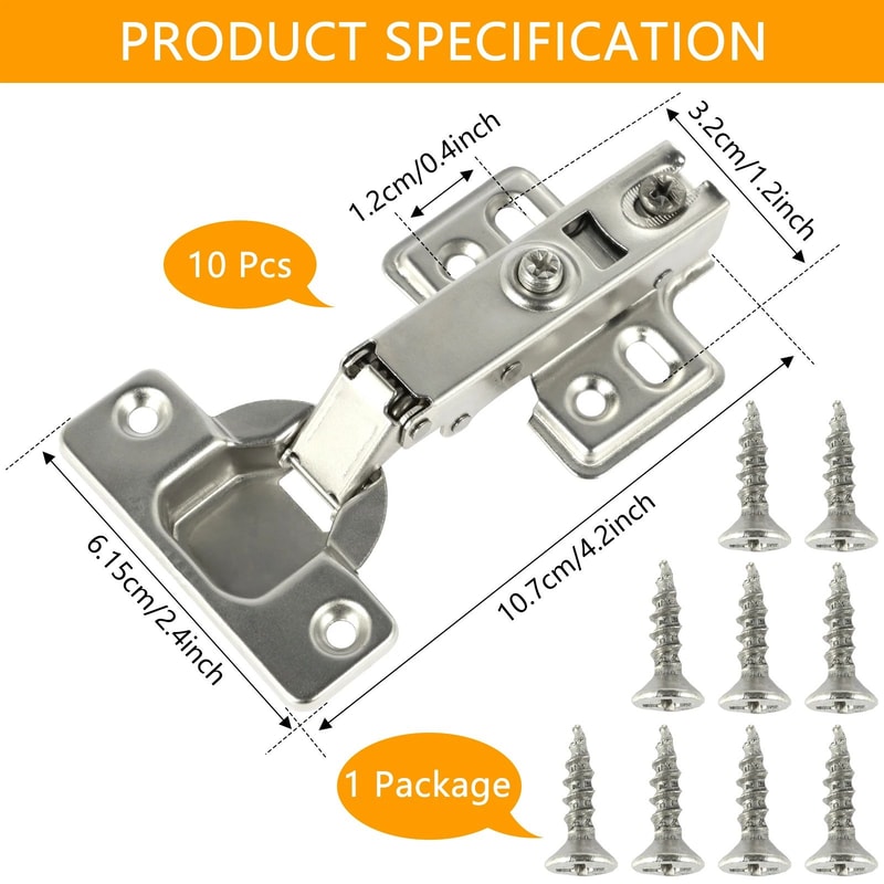 Premium SoftClose Cabinet Hinges Set Quiet Hydraulic Door Dampers 20Pack 3