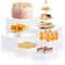 6Piece Stackable Acrylic Buffet Risers Set For Dessert Cake Displays White 0