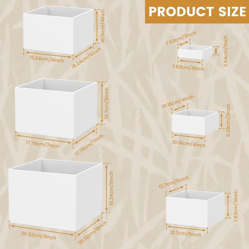 6Piece Stackable Acrylic Buffet Risers Set For Dessert Cake Displays White 5