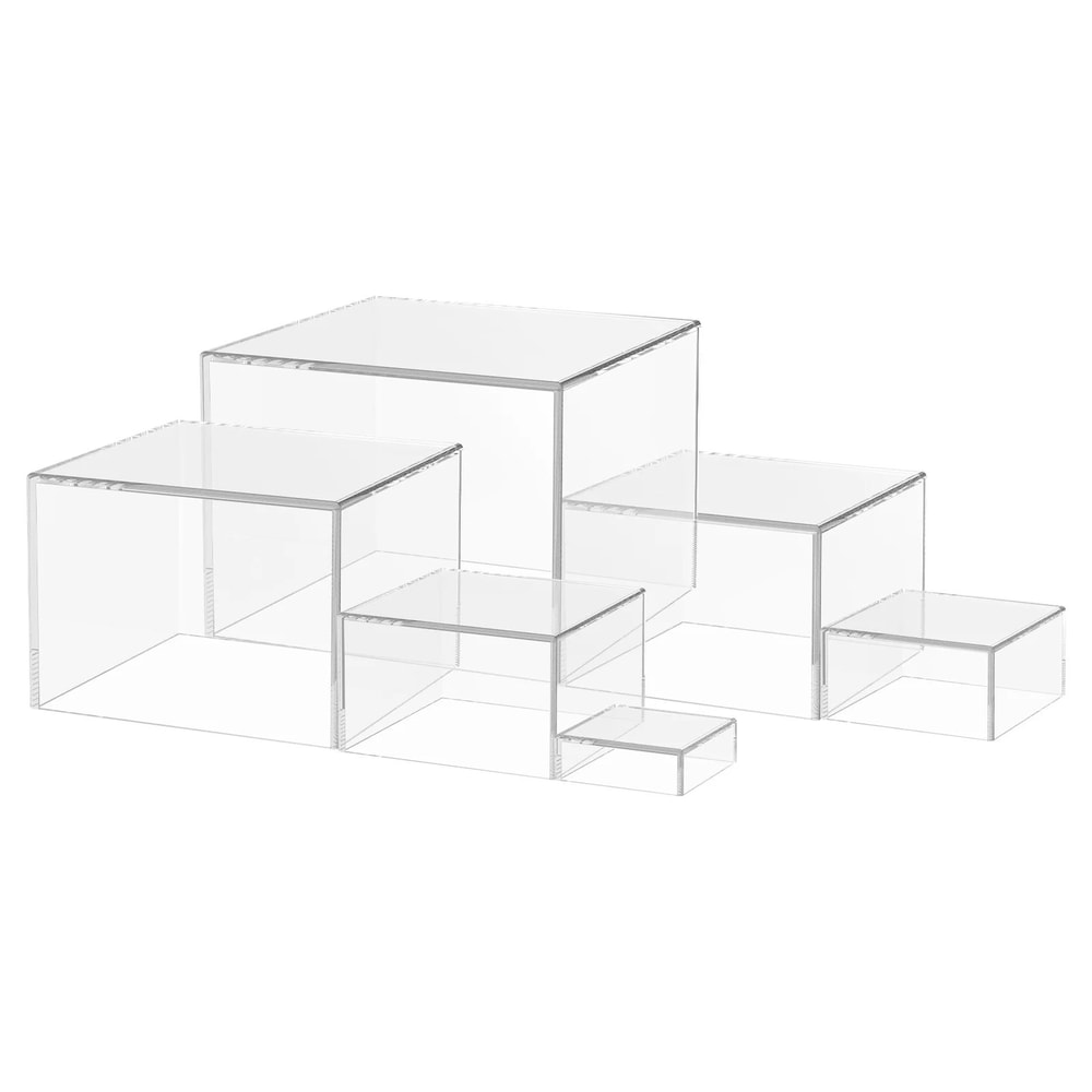 6Piece Stackable Acrylic Buffet Risers Set For Dessert Cake Displays White 7