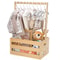 Wood Storage Crate With Long Handle Portable Nursery Storage Basket Wooden Toy Storage Bin 0