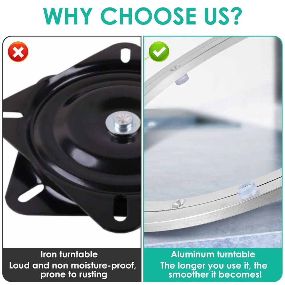 Heavy Duty 14 Rotating Turntable Bearing Smooth Swivel Plate With 110 Kg Load Capacity 1