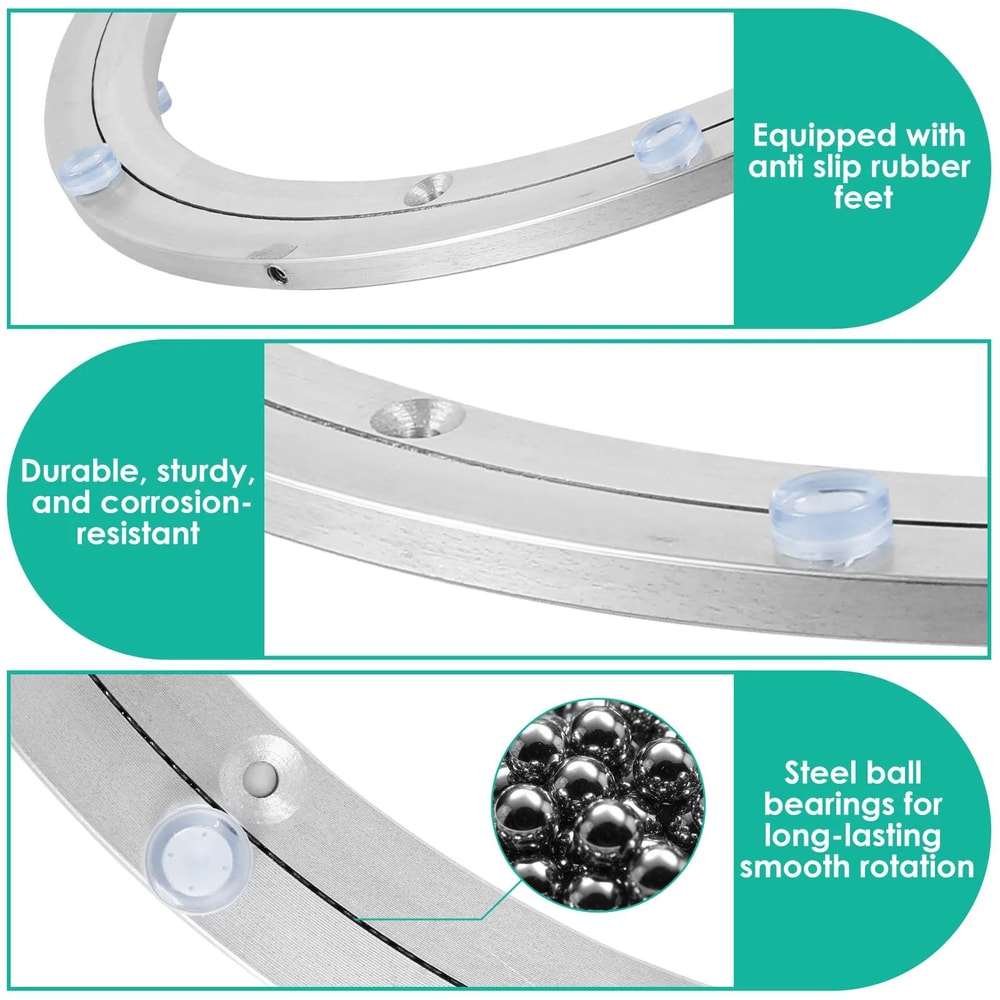 Heavy Duty 14 Rotating Turntable Bearing Smooth Swivel Plate With 110 Kg Load Capacity 2