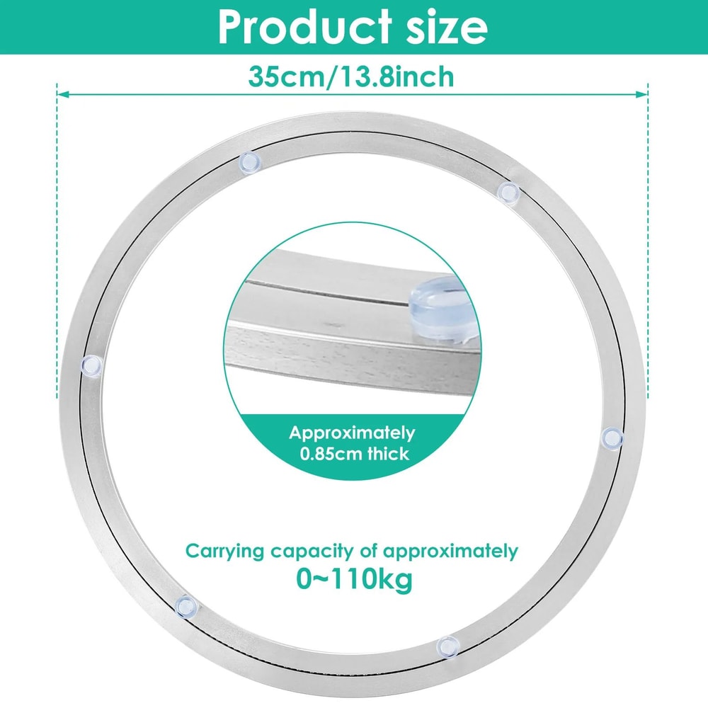 Heavy Duty 14 Rotating Turntable Bearing Smooth Swivel Plate With 110 Kg Load Capacity 3