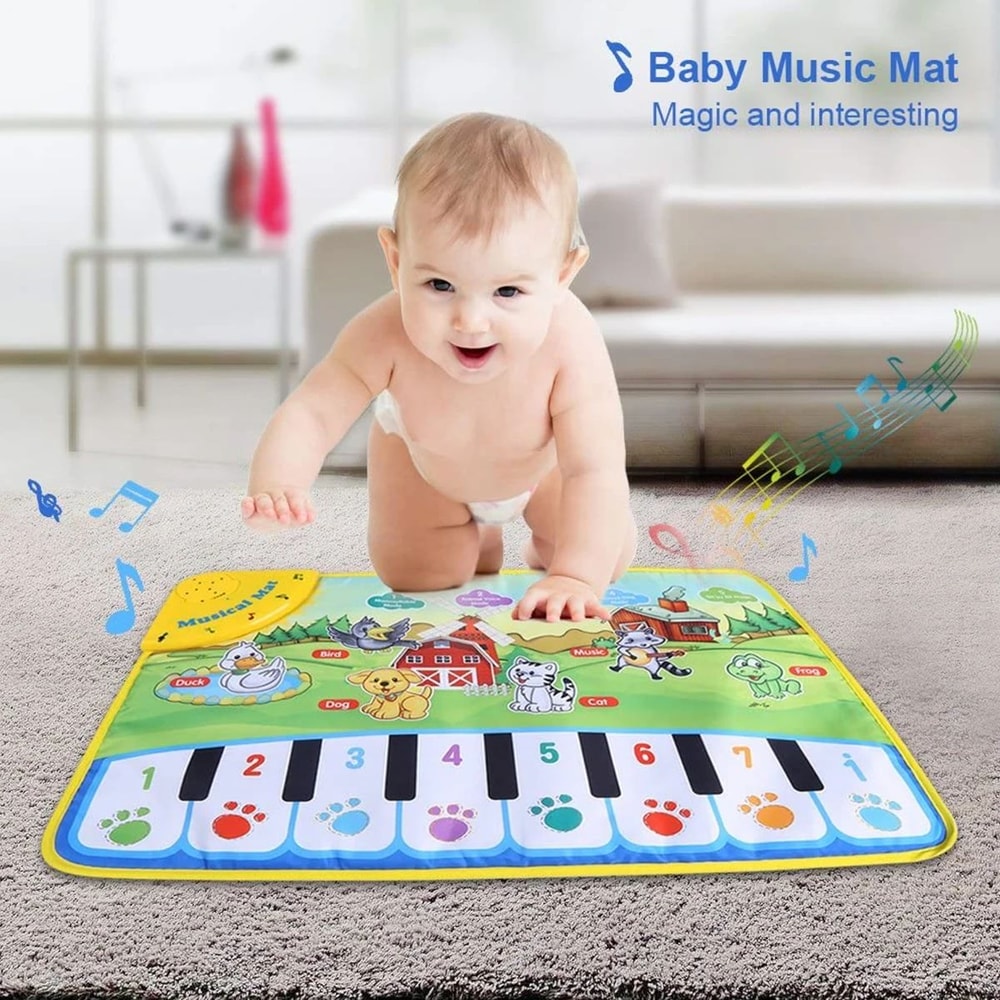 Musical Piano Mat For Toddlers 236 X 154 In Floor Keyboard Dance Mat With 8 Animal Sounds 2