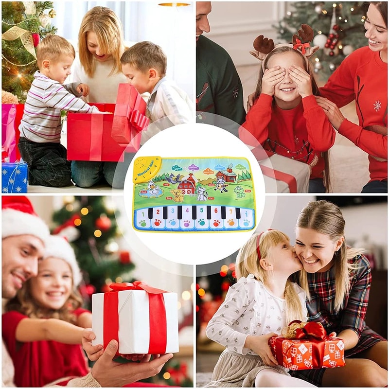 Musical Piano Mat For Toddlers 236 X 154 In Floor Keyboard Dance Mat With 8 Animal Sounds 3