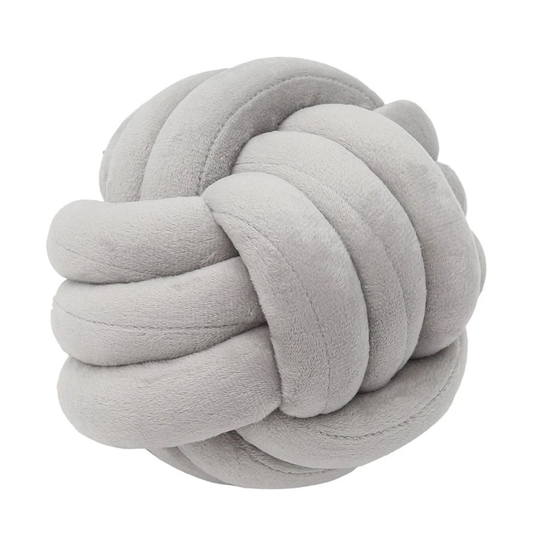 UltraSoft Knotted Ball Pillow HandWoven Round Lamb Plush Throw Cushion For Sofa Bed Kids Room 6