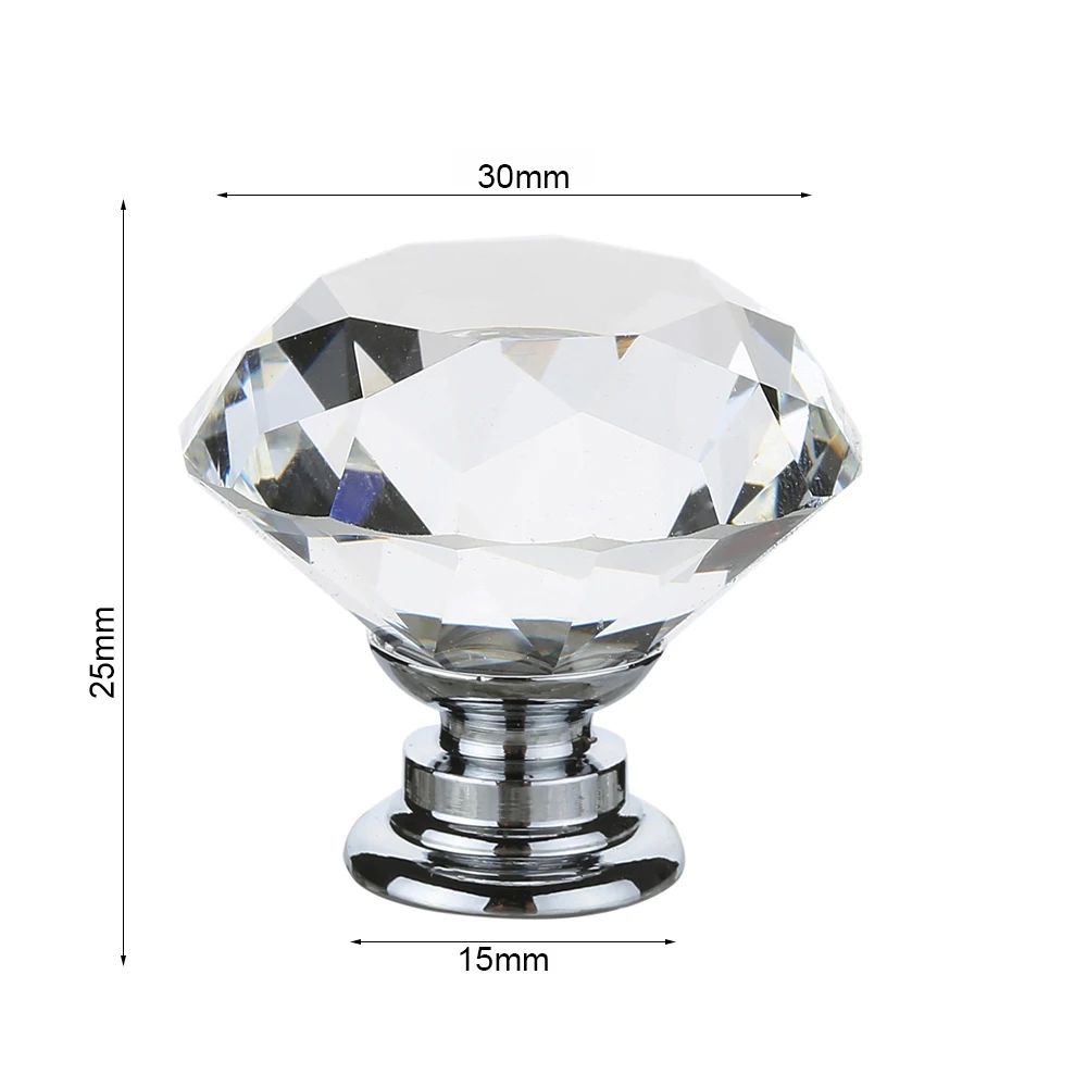 Crystal Glass Cabinet Knobs Set Of 16 Diamond Cut Decorative Furniture Handles For Cabinets Dress 5