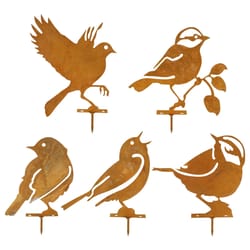 rustic metal bird garden decor set of 5 fence silhouettes for yard art