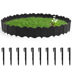 3m decorative garden edging fence set (pp plastic) - lawn & flower bed border stakes