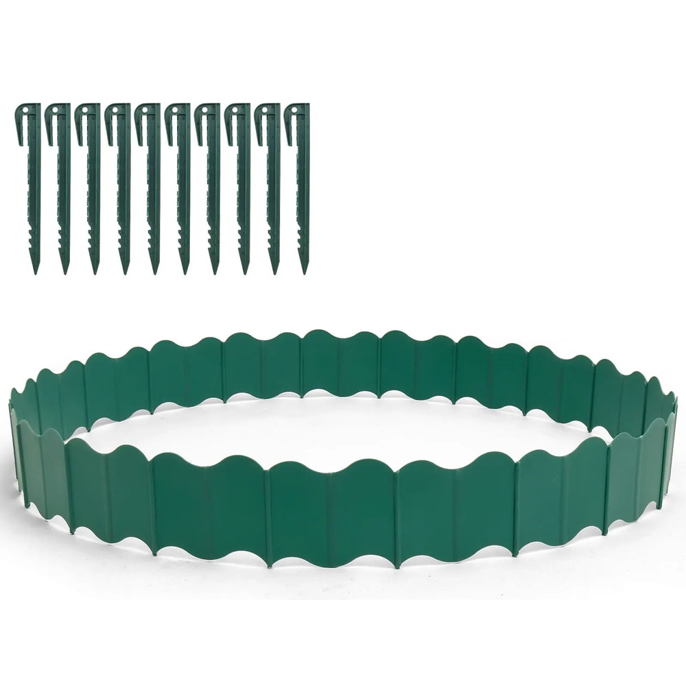 3m Decorative Garden Edging Fence Set PP Plastic Lawn Flower Bed Border Stakes 6