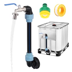 3/4" ibc tank adapter faucet kit, leak-resistant zinc-alloy outlet tap for 1000l rain barrels
