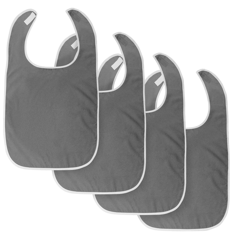 Premium Reusable Adult Feeding Bibs Soft Towel Cloth Adult Bibs For Men Women 412 Pack StainResi 6