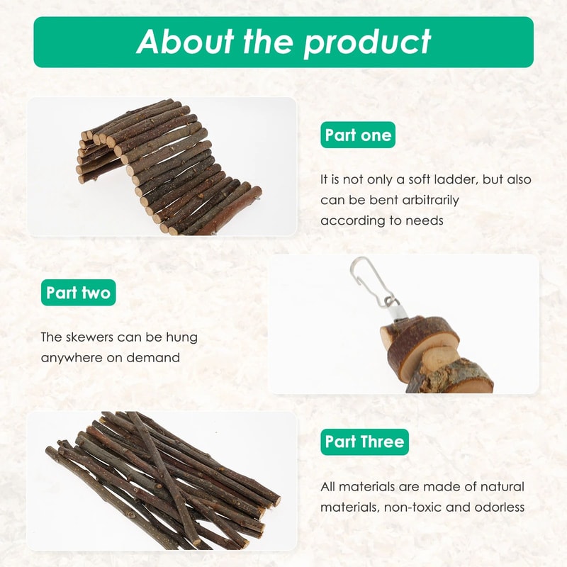 Natural Wood Chew Toy Set For Small Pets Ultimate Hamster Chew Toy Set For Dental Health Play 2