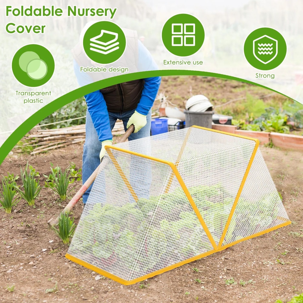 Foldable Portable Mini Greenhouse Plant Cover Insect Bird Shield Windproof Winter Warmer 2