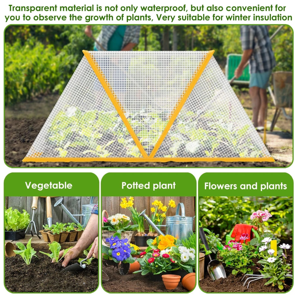Foldable Portable Mini Greenhouse Plant Cover Insect Bird Shield Windproof Winter Warmer 4