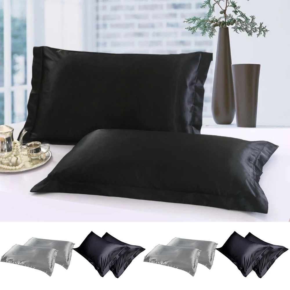 Luxury 100 Pure Mulberry Silk Pillowcases 2Pack Standard Size 19 X 29 Inches 2