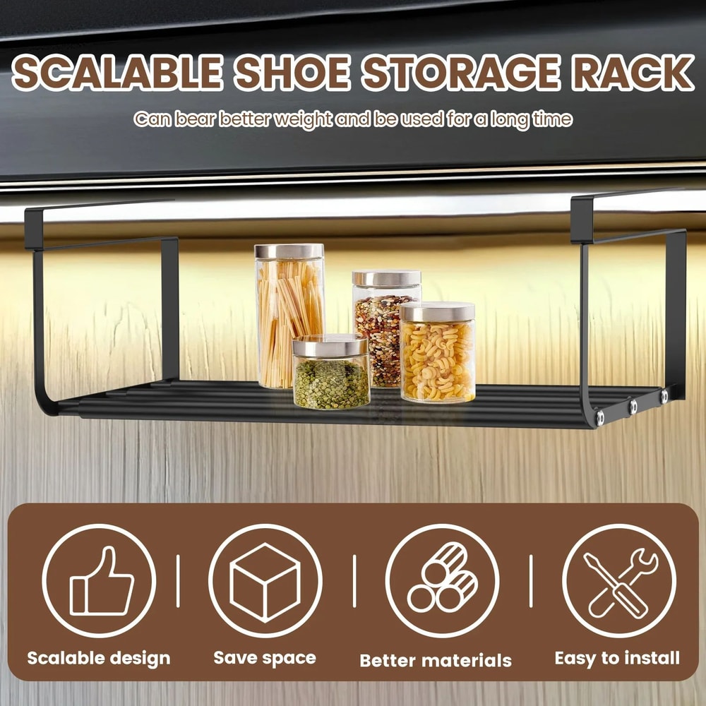 Adjustable Hanging Shoe Rack Organizer For Under Shelves Expandable SpaceSaving Storage 1