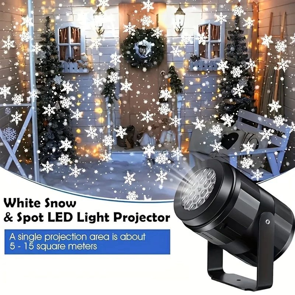 Ultimate SnowGlow USB Christmas Projection Light Rotating LED Snowflake Projector Light For Indoor 2