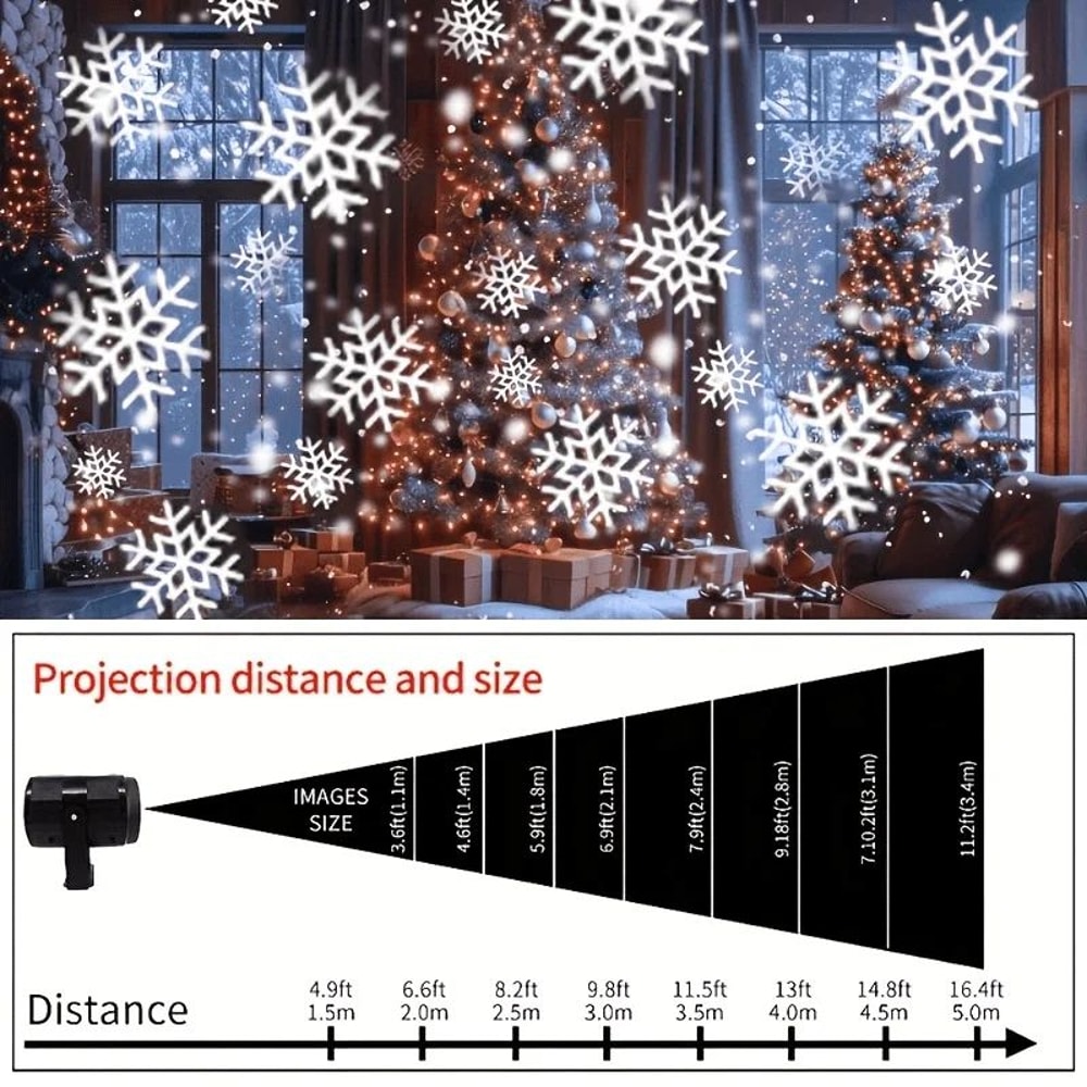 Ultimate SnowGlow USB Christmas Projection Light Rotating LED Snowflake Projector Light For Indoor 5