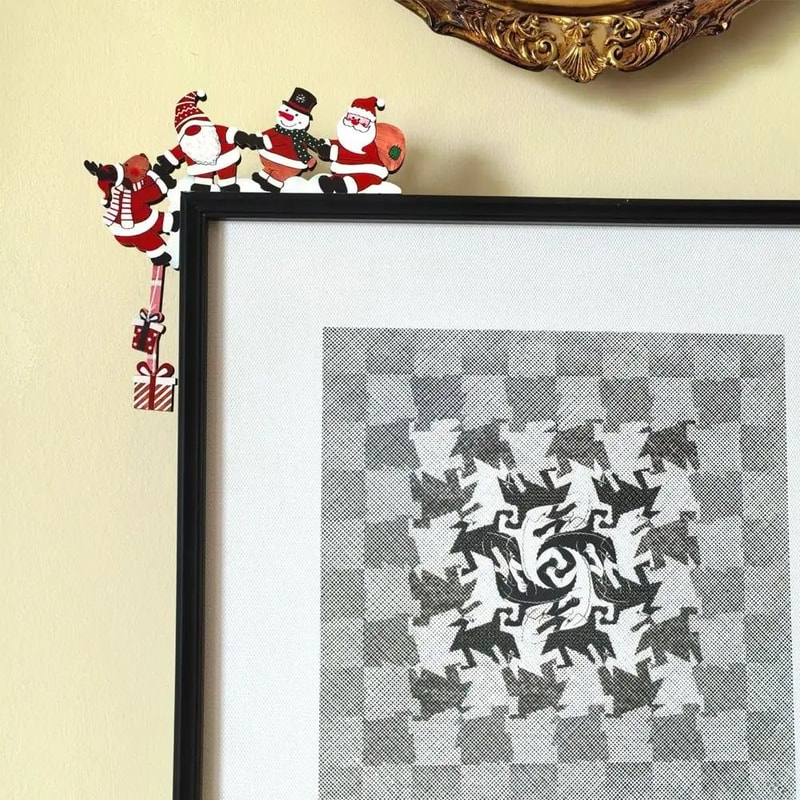 Christmas Door Corner Decor Wooden Santa Friends Door Frame Decoration 4