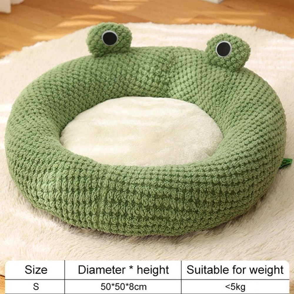 Plush Frog Cozy Pet Nest Warm SemiEnclosed Dog Cat Bed 6