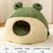 Plush Frog Cozy Pet Nest Warm SemiEnclosed Dog Cat Bed 8