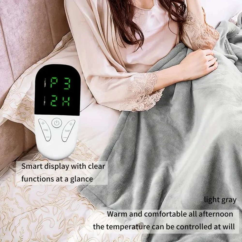 Soft Electric Heated Blanket Throw 59x71 Inches 6 Heat Levels 4Hour AutoOff Overheat Protection 3