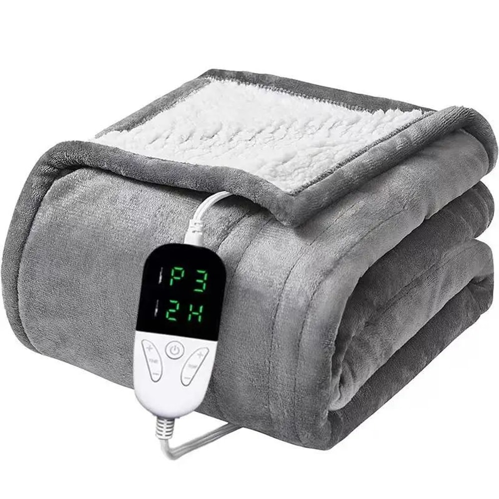 Soft Electric Heated Blanket Throw 59x71 Inches 6 Heat Levels 4Hour AutoOff Overheat Protection 6