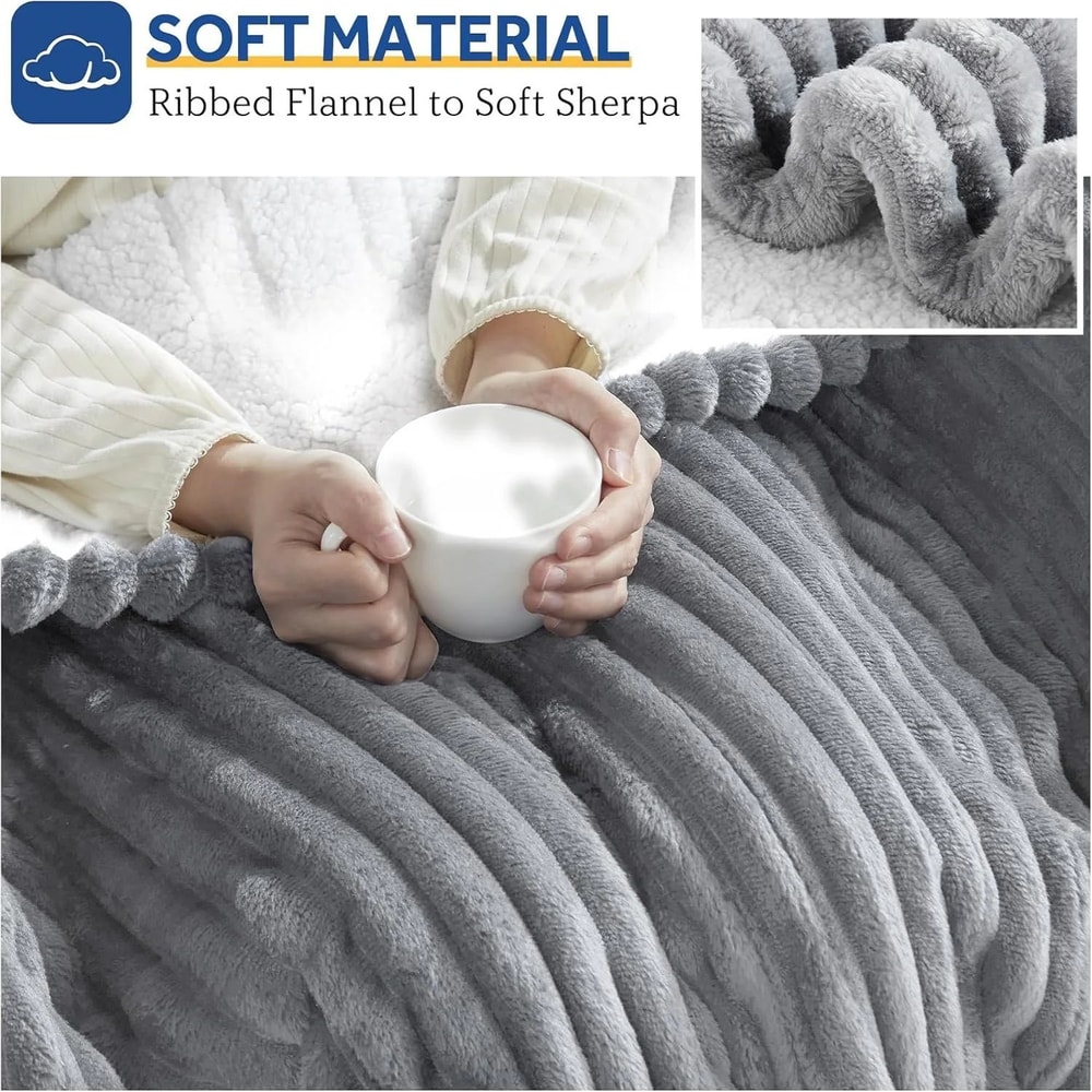 Adjustable Electric Heating Blanket With 6 Heat Levels Soft Flannel Washable Heated Throw 50x60 In 2