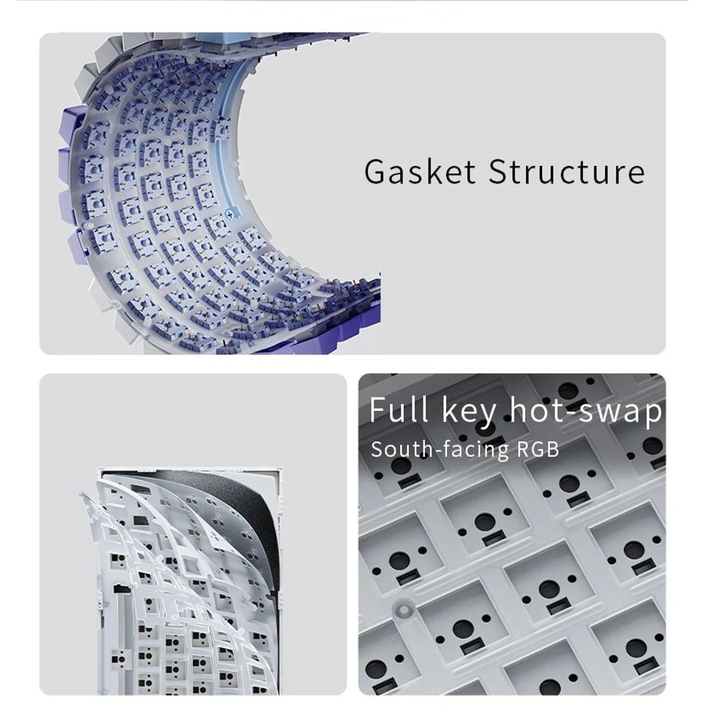 AJAZZ AK820 70 HotSwappable Mechanical Keyboard With RGB TriMode Wireless 4