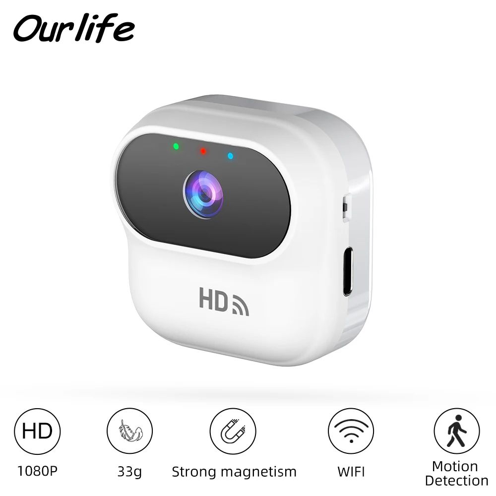 Ourlife A800 Smart Mini WiFi Security Camera With 1080P Full HD Intelligent Motion Tracking 0