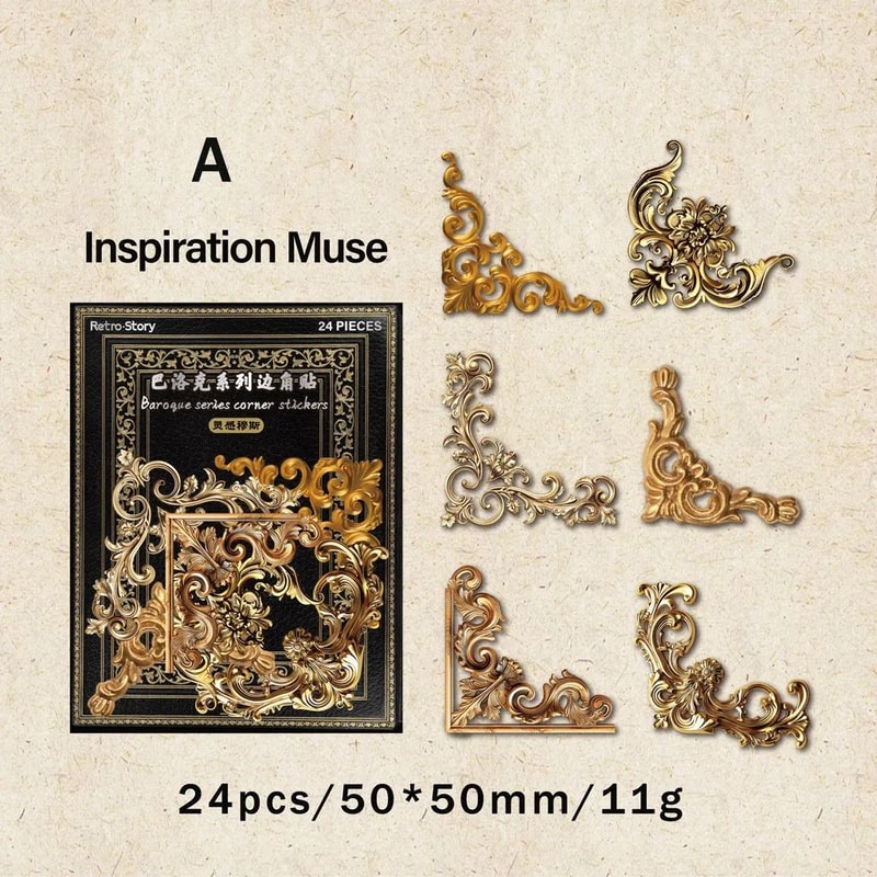 Vintage Corner Photo Frame Stickers 24 Pack For Scrapbooking And Junk Journals 6