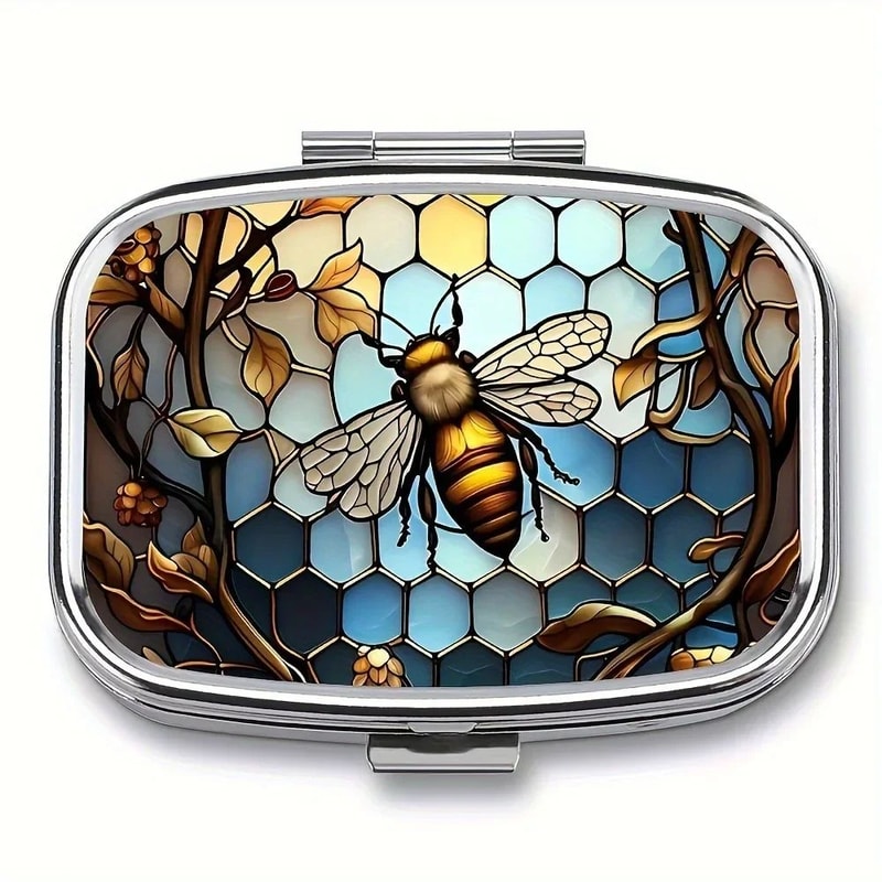 Cute Metal Travel Pill Case Mini Medicine Organizer Box 7