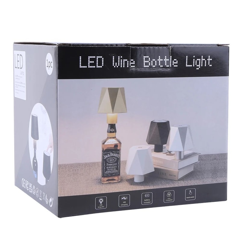 Premium Wireless Bottle Lamp Rechargeable 3Color Portable LED Table Lamp With Touch Dimming 3